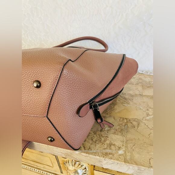 MICHAEL KORS Mauve hard pebble leather convertible tote shoulder bag crossbody - Picture 8 of 10